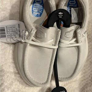 Hey Dude Women's White Sneakers suede